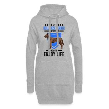 Hollandse Herder Hollandse Herderdshond - Hoodie-Kleid - Grau meliert - Vorne