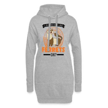 J’aime beaucoup Ferrets Frettchen - Sweat-shirt à capuche long Femme - gris chiné - Devant