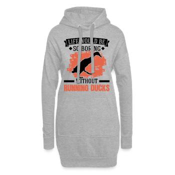 Indian Running Gift Running Duck - Sweat-shirt à capuche long Femme - gris chiné - Devant