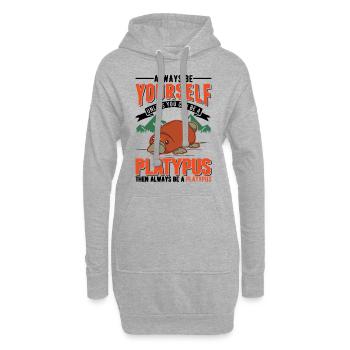 Ornithorynque Cadeau Ornithorynque - Sweat-shirt à capuche long Femme - gris chiné - Devant
