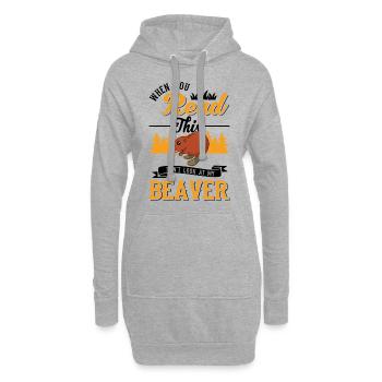 Quand vous lisez ceci Ne regardez pas mon castor - Sweat-shirt à capuche long Femme - gris chiné - Devant