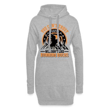 Indian Running Gift Running Duck - Sweat-shirt à capuche long Femme - gris chiné - Devant