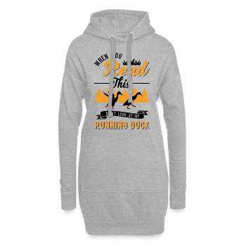 Indian Running Gift Running Duck - Sweat-shirt à capuche long Femme - gris chiné - Devant