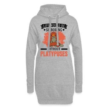 Ornithorynque Cadeau Ornithorynque - Sweat-shirt à capuche long Femme - gris chiné - Devant