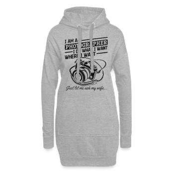 Kamerafotografie Ich bin ein Fotograf Lustiges - Hoodie-Kleid - Grau meliert - Vorne