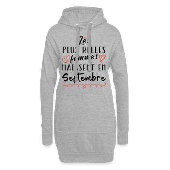 Belles femmes septembre - Sweat-shirt à capuche long Femme - gris chiné - Devant