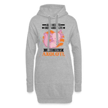 Axolotl Cadeau Queue Lurch - Sweat-shirt à capuche long Femme - gris chiné - Devant