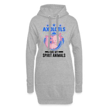 Axolotl Spirit Animal Tail Lurch - Sweat-shirt à capuche long Femme - gris chiné - Devant