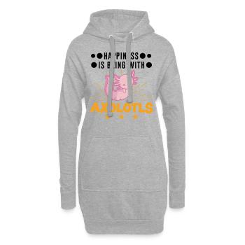 Le bonheur, c’est d’être avec Axolotls Tail Lurch - Sweat-shirt à capuche long Femme - gris chiné - Devant
