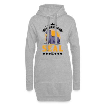 Home is where my Seal is Robbe - Hoodie Dress - heather grey - Front
