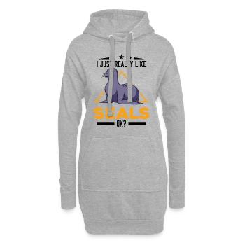 J’aime vraiment les phoques ok Sea Lion Seal - Sweat-shirt à capuche long Femme - gris chiné - Devant