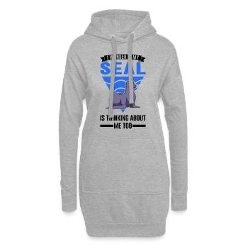Robbe Geschenk Seal Seelöwe - Hoodie-Kleid - Grau meliert - Vorne
