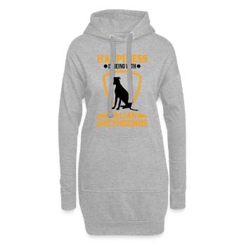 Italienischer Windhund Italienisches Windspiel - Hoodie-Kleid - Grau meliert - Vorne