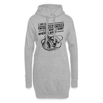 Ich bin ein Fotograf Ich mache was ich will - - Hoodie-Kleid - Grau meliert - Vorne