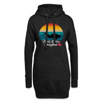Puerto Galera Philippines Plongée - Sweat-shirt à capuche long Femme - noir - Devant