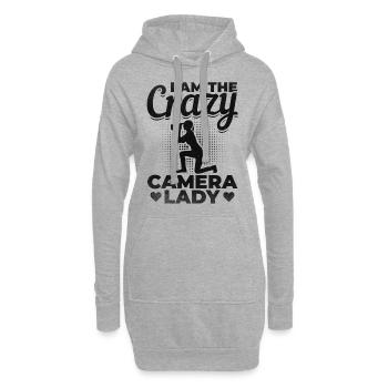 Photographe Mesdames Je suis La Folle Caméra Lady - Sweat-shirt à capuche long Femme - gris chiné - Devant
