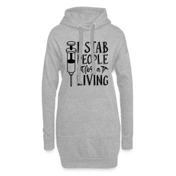 Néphrologie Dialyse Dialyse Technicien Idée Cadeau - Sweat-shirt à capuche long Femme - gris chiné - Devant