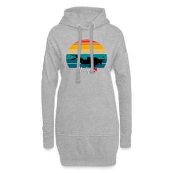 Italy Scuba Diving Poison - Hoodie Dress - heather grey - Front