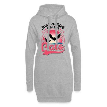 Just a Girl Who loves Bats Fledermaus - Hoodie-Kleid - Grau meliert - Vorne
