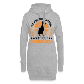 Indian Running Gift Running Duck - Sweat-shirt à capuche long Femme - gris chiné - Devant