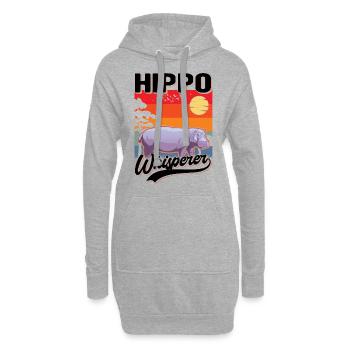 Hippo Whisperer Hippo Hippo Hippo - Sweat-shirt à capuche long Femme - gris chiné - Devant