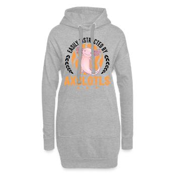Facilement distrait par Axolotls Tail Luch - Sweat-shirt à capuche long Femme - gris chiné - Devant
