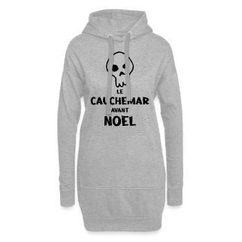 Le cauchemar avant le Noël - Sweat-shirt à capuche long Femme - gris chiné - Devant