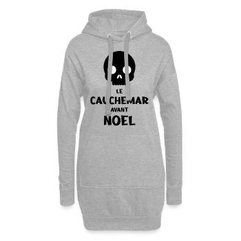 Le cauchemar avant le Noël - Sweat-shirt à capuche long Femme - gris chiné - Devant