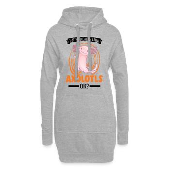 J’aime vraiment Axolotls, ok Tail Lurch - Sweat-shirt à capuche long Femme - gris chiné - Devant