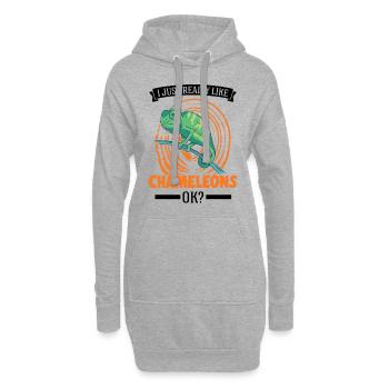 J’aime vraiment Chameleons, ok Chameleon - Sweat-shirt à capuche long Femme - gris chiné - Devant
