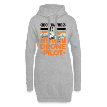 Drone Pilote Cadeau Drone Quadcopter - Sweat-shirt à capuche long Femme - gris chiné - Devant