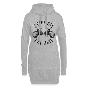 JE PEUX PAS J'AI MOTO - HUMOUR - - Sweat-shirt à capuche long Femme - gris chiné - Devant