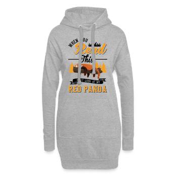 Panda Rouge Cadeau Chat Ours - Sweat-shirt à capuche long Femme - gris chiné - Devant