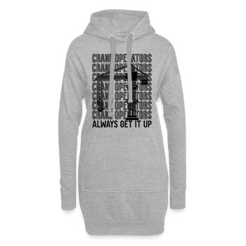 Ouvrier de la construction Grutier Grutier Idée cadeau - Sweat-shirt à capuche long Femme - gris chiné - Devant