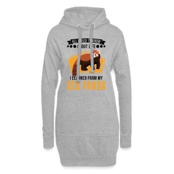 Panda Rouge Cadeau Chat Ours Panda Rouge - Sweat-shirt à capuche long Femme - gris chiné - Devant