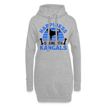 Kangal Glücklich Anatolischer Hirtenhund - Hoodie-Kleid - Grau meliert - Vorne