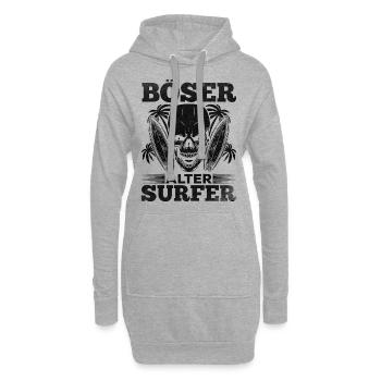 Surfbrett Surfer Wassersport Surfing Böser Alter - Hoodie-Kleid - Grau meliert - Vorne