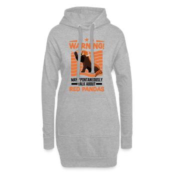 Peut parler spontanément des pandas roux - Sweat-shirt à capuche long Femme - gris chiné - Devant