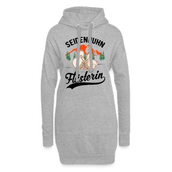 Seidenhuhn Flüsterin Seidenhuhn Flüsterer Silkie - Hoodie-Kleid - Grau meliert - Vorne