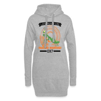 Gottesanbeterin Geschenk Mantis Fangschrecke - Hoodie-Kleid - Grau meliert - Vorne