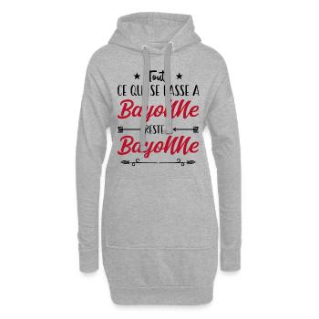 Tout ce qui se passe a Bayonne reste a Bayonne. - Sweat-shirt à capuche long Femme - gris chiné - Devant