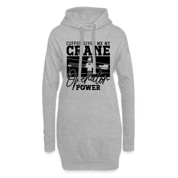 Grutier Construction Grutier Travailleur de la construction Idée cadeau - Sweat-shirt à capuche long Femme - gris chiné - Devant