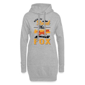 Fox Cadeau Renard Roux - Sweat-shirt à capuche long Femme - gris chiné - Devant
