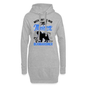 Mich gibt es nur mit meinem Bernhardiner - Hoodie-Kleid - Grau meliert - Vorne