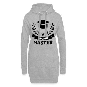 Diplôme Master. - Sweat-shirt à capuche long Femme - gris chiné - Devant