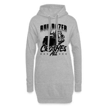 Ouvrier de la construction Pelle Bulldozer Idée cadeau - Sweat-shirt à capuche long Femme - gris chiné - Devant