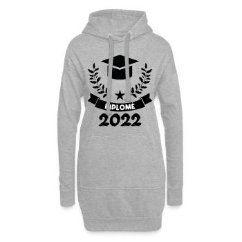 Diplômée 2022 - Sweat-shirt à capuche long Femme - gris chiné - Devant