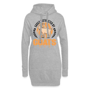 Facilement distrait par les chèvres Ziegenwirt Goat - Sweat-shirt à capuche long Femme - gris chiné - Devant