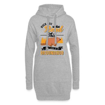 Murmeltier Groundhog Marmot Waldmurmeltier - Hoodie-Kleid - Grau meliert - Vorne