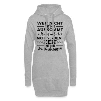 Wer nicht mit mir auskommt hat es einfach nicht - Hoodie-Kleid - Grau meliert - Vorne